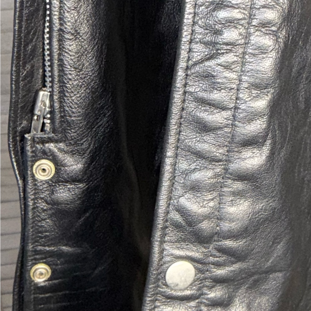 First Classic Leather Gear Motorcycle Chaps Size Adjustable XS Black FMC - Picture 7 of 7